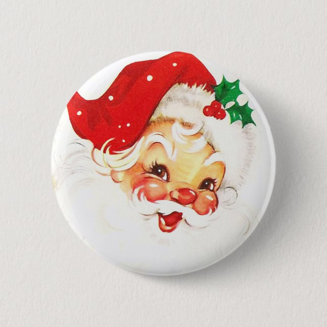 Retro Santa Christmas Xmas Abzeichen Button Button (Vorderseite)