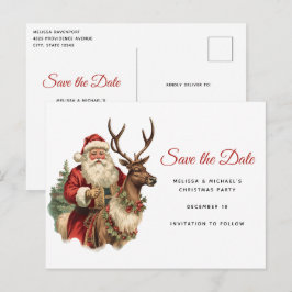 Retro Santa Classic Weihnachten Save the Date Einladungspostkarte