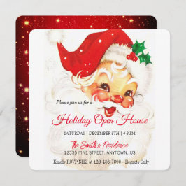 Retro Santa Claus Celebration, Open House Feiertagskarte