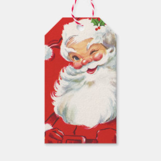 Retro Santa Claus Gift Tags Geschenkanhänger