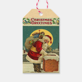 Retro Santa Claus Holiday Gift Tags Geschenkanhänger