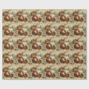 Retro Santa Claus Illustration Geschenkpapier