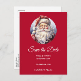 Retro Santa Claus in einem Red Hat Weihnachten Ankündigungspostkarte