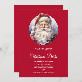 Retro Santa Claus in einem Red Hat Weihnachten Einladung