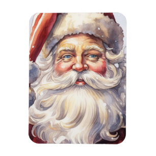 Retro Santa Claus in einem Red Hat Weihnachten Magnet