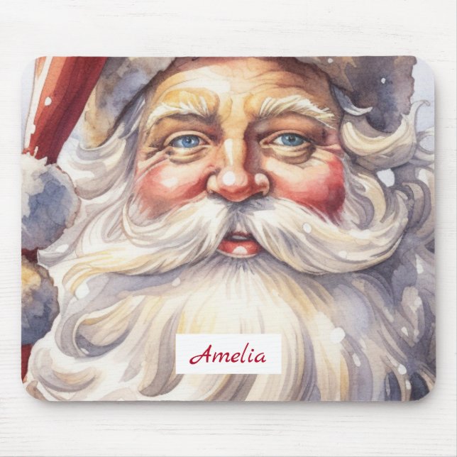 Retro Santa Claus in einem Red Hat Weihnachten Mousepad (Vorne)
