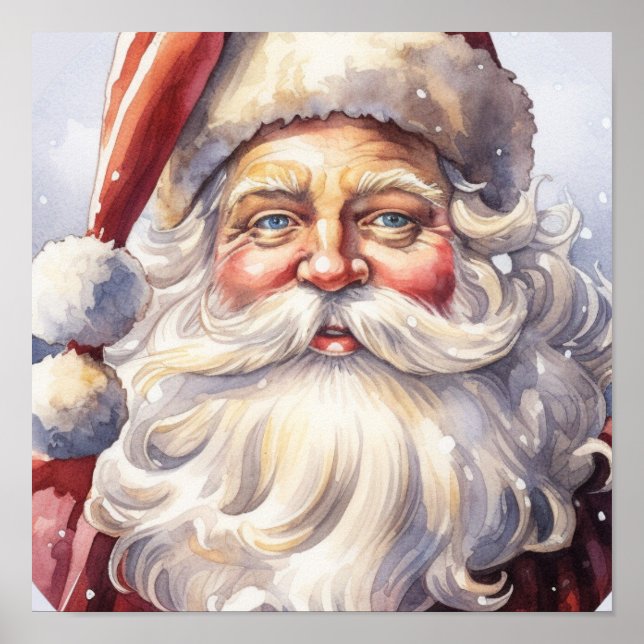 Retro Santa Claus in einem Red Hat Weihnachten Poster (Vorne)