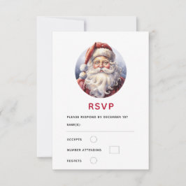Retro Santa Claus in einem Red Hat Weihnachten RSVP Karte