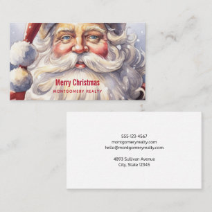 Retro Santa Claus in einem Weihnachtsgeschäft in R Visitenkarte