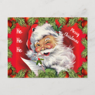 Retro Santa Claus Kids Christmas Postkarte