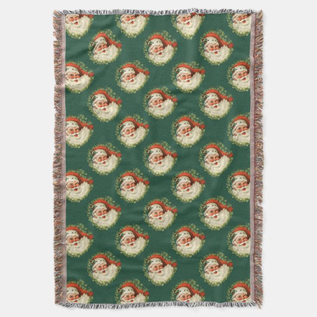 Retro Santa Claus Pattern Decke (Vorderseite Vertikal)