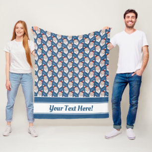 Retro Santa Claus Red White und Blue Christmas Fleecedecke