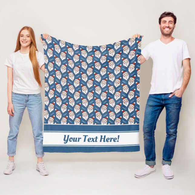 Retro Santa Claus Red White und Blue Christmas Fleecedecke (Beispiel)