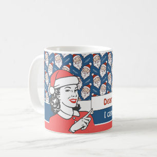 Retro Santa Claus Red White und Blue Christmas Kaffeetasse