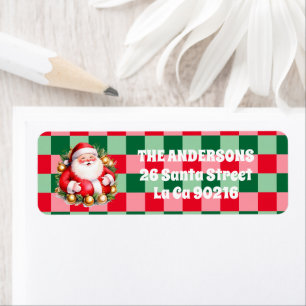 Retro Santa Claus Tartan Karierte Weihnachten
