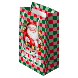 Retro Santa Claus Tartan Karierte Weihnachten Kleine Geschenktüte
