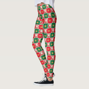 Retro Santa Claus Tartan Karierte Weihnachten Leggings