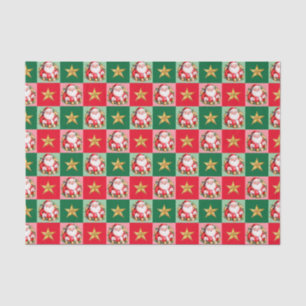 Retro Santa Claus Tartan Karierte Weihnachten Seidenpapier