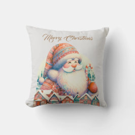 Retro Santa Claus Village Kissen