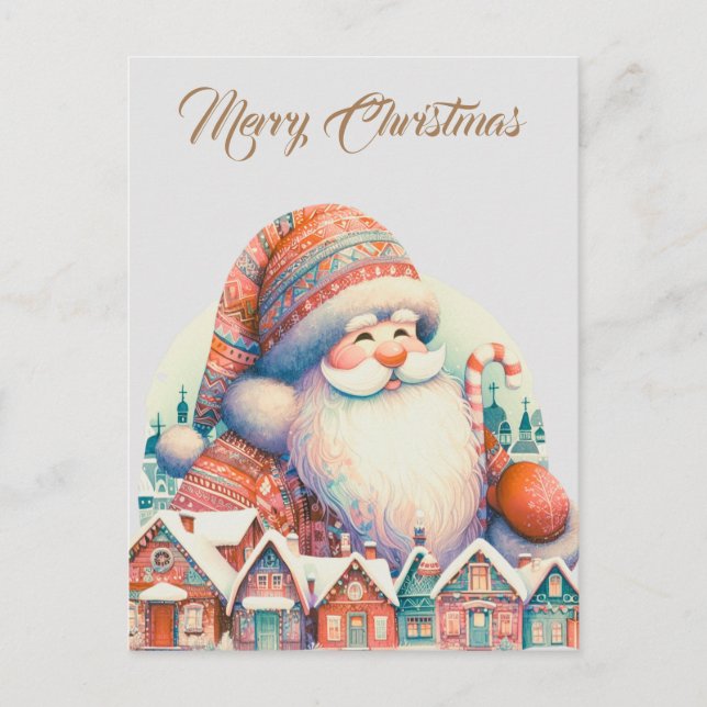 Retro Santa Claus Village Postkarte (Vorderseite)