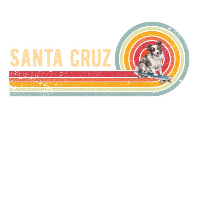 Retro Santa Cruz Skateboarding Border Collie T-Shirt (Von Creator hochgeladen)