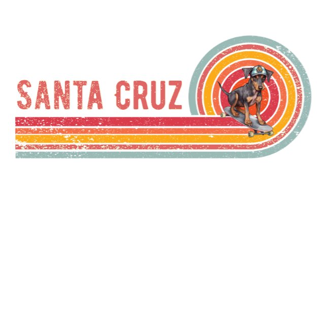 Retro Santa Cruz Skateboarding Doberman Pinscher T-Shirt (Von Creator hochgeladen)