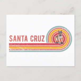 Retro Santa Cruz Skateboarding German Shepherd Postkarte