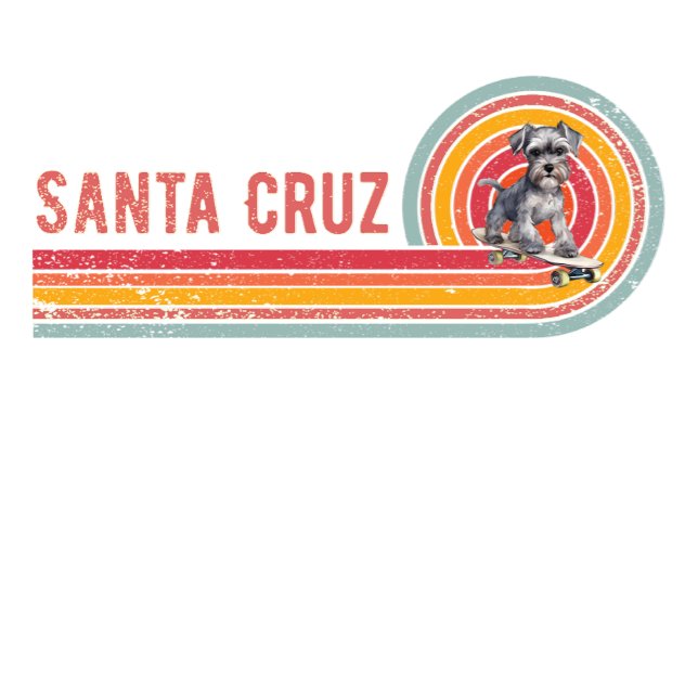 Retro Santa Cruz Skateboarding Mini Schnauzer T-Shirt (Von Creator hochgeladen)