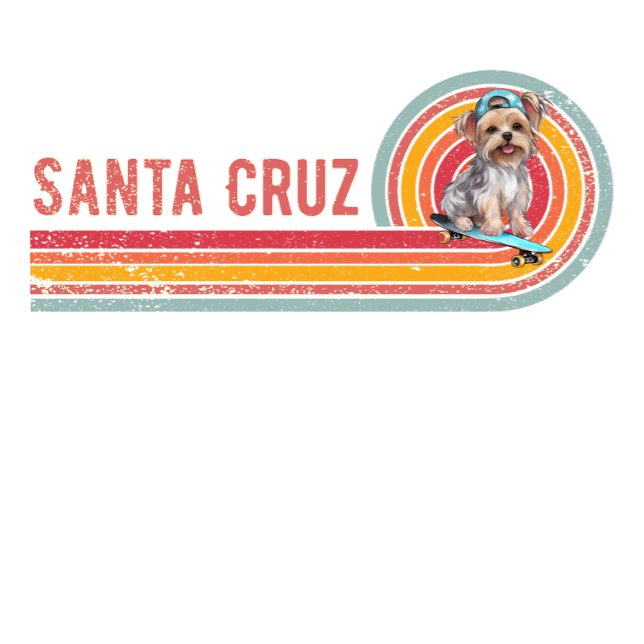 Retro Santa Cruz Skateboarding Yorkshire Terrier T-Shirt (Von Creator hochgeladen)