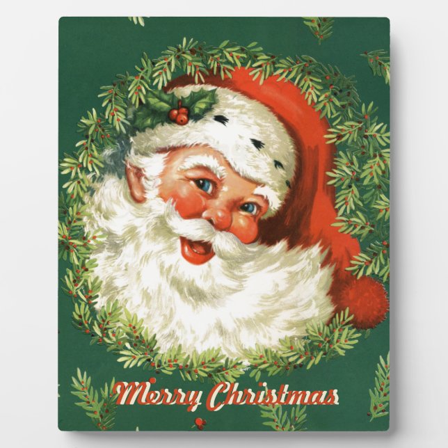 Retro Santa Decorative Plaque Fotoplatte (Vorderseite)