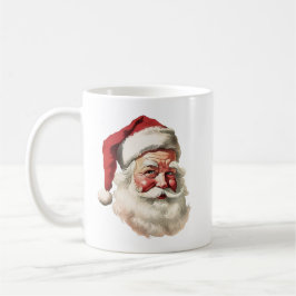 Retro Santa Face mit fröhlichem Weihnachtsgrüßen Kaffeetasse