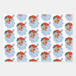 Retro Santa face Weihnachten Geschenkpapier Set
