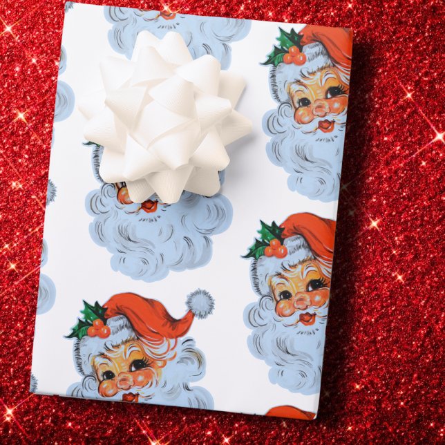 Retro Santa face Weihnachten Geschenkpapier Set (Von Creator hochgeladen)