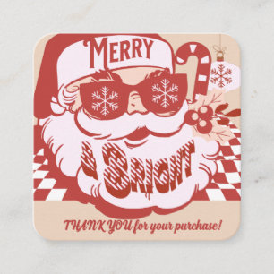 Retro Santa Frohe Weihnachten Danke Quadratische Visitenkarte