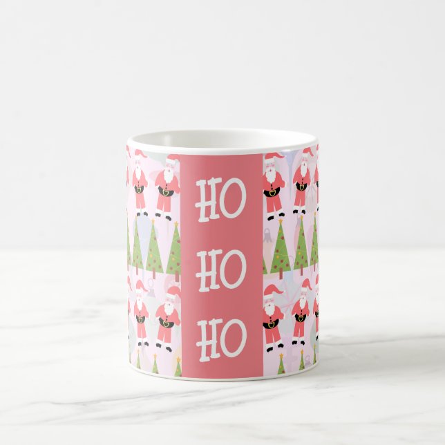 Retro Santa Fun Holiday Pattern Retro Kaffeetasse (Mittel)