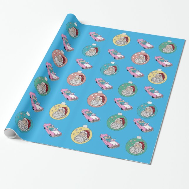 Retro-Santa Geschenkpapier (Ungerollt)