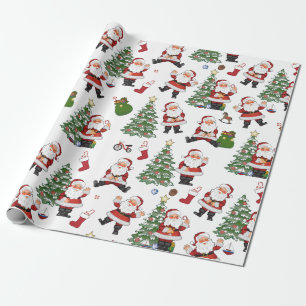 Retro Santa Gift Wrap Geschenkpapier