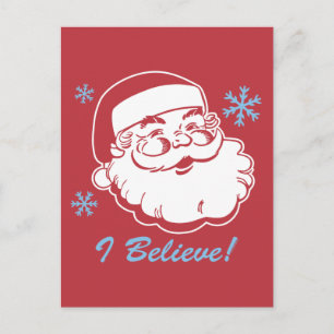 Retro Santa Glaube Feiertagspostkarte