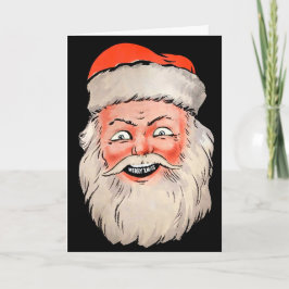 Retro Santa Head Weihnachtskarte Feiertagskarte