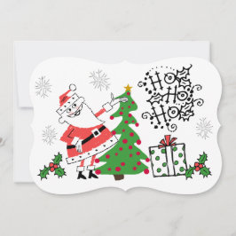 Retro Santa Ho Ho Ho Holidays Feiertagskarte