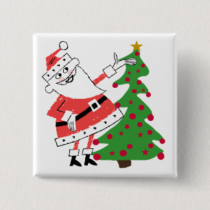 Retro Santa Holiday Tshirts und Geschenke Button