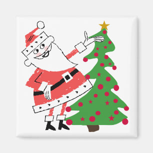 Retro Santa Holiday Tshirts und Geschenke Magnet