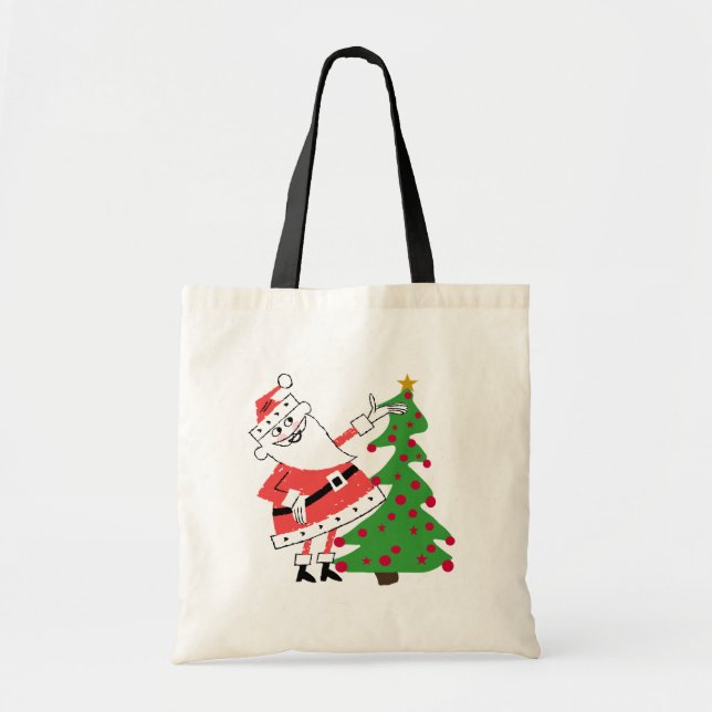 Retro Santa Holiday Tshirts und Geschenke Tragetasche (Vorne)