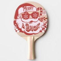 Retro Santa Merry Bright Weihnachts Rosa Rosa