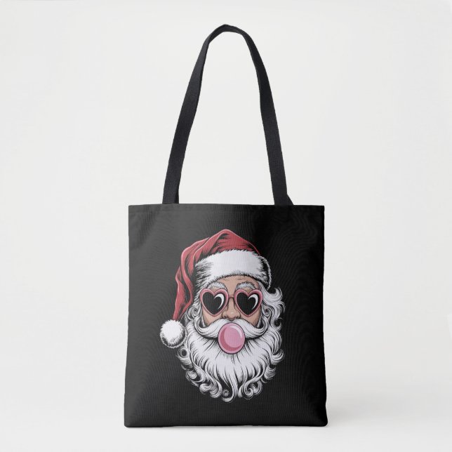 Retro Santa mit Brille blühende Weihnachten (Vorderseite)