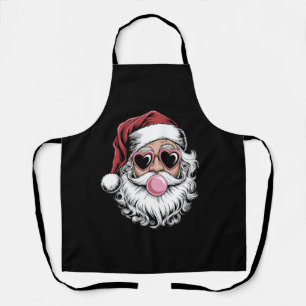 Retro Santa mit Brille blühende Weihnachten Schürze
