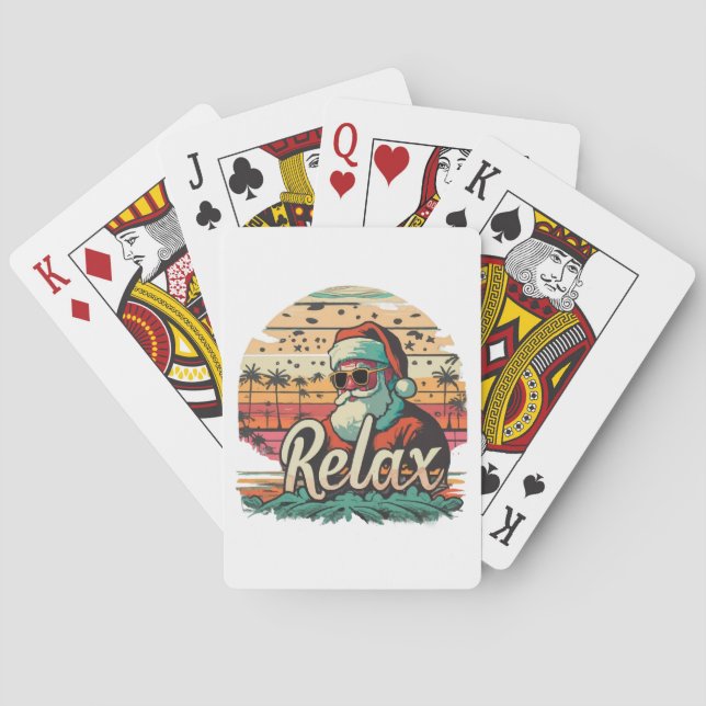 Retro Santa mit dem Titel Relax Spielkarten (Rückseite)