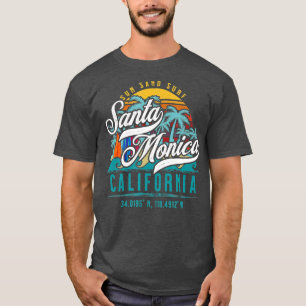 Retro Santa Monica California Sand Surf Beach T-Shirt