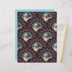 Retro Santa Pinkmas Mandala Art Deco Kunsthandwerk
