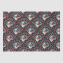 Retro Santa Pinkmas Mandala Art Deco